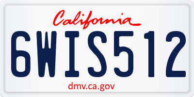CA license plate 6WIS512