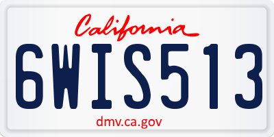 CA license plate 6WIS513