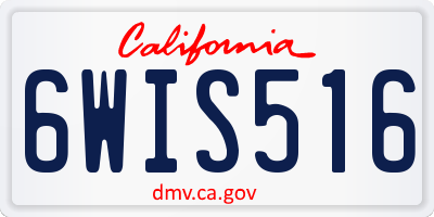 CA license plate 6WIS516