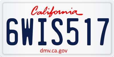 CA license plate 6WIS517