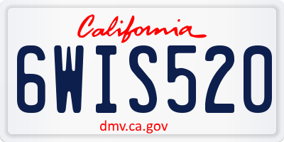 CA license plate 6WIS520