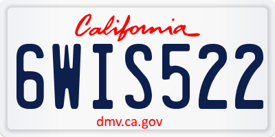 CA license plate 6WIS522