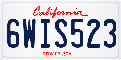 CA license plate 6WIS523