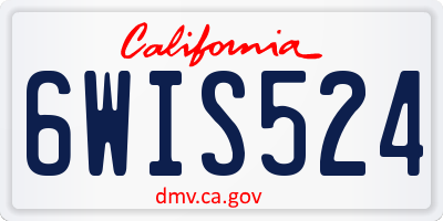 CA license plate 6WIS524