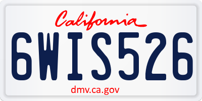 CA license plate 6WIS526