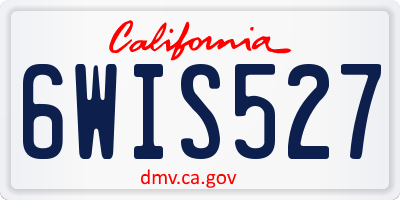 CA license plate 6WIS527