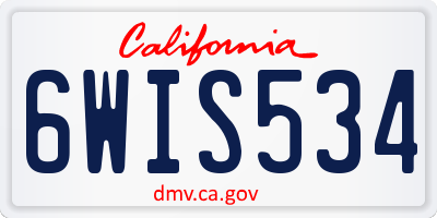 CA license plate 6WIS534