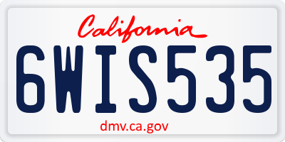 CA license plate 6WIS535