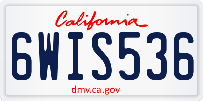 CA license plate 6WIS536