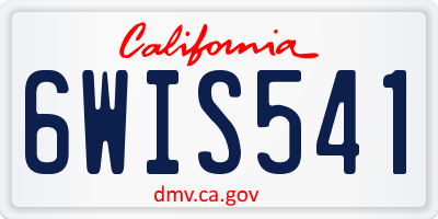 CA license plate 6WIS541
