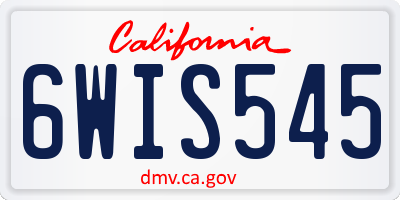 CA license plate 6WIS545
