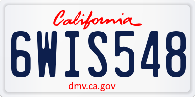 CA license plate 6WIS548