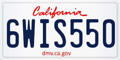 CA license plate 6WIS550