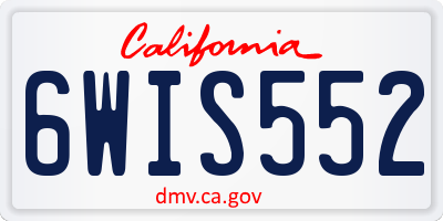 CA license plate 6WIS552