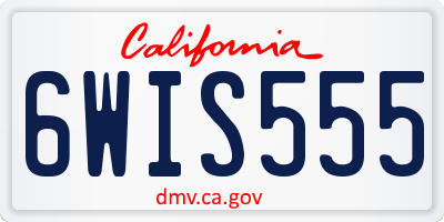 CA license plate 6WIS555