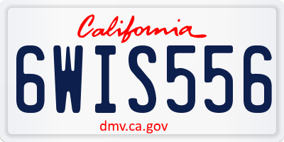 CA license plate 6WIS556