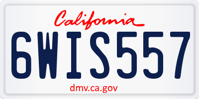CA license plate 6WIS557