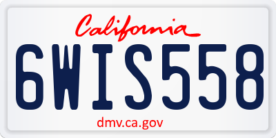 CA license plate 6WIS558