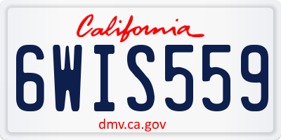 CA license plate 6WIS559