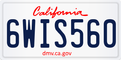 CA license plate 6WIS560