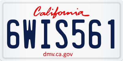 CA license plate 6WIS561