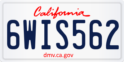CA license plate 6WIS562