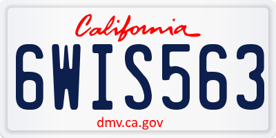 CA license plate 6WIS563