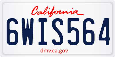 CA license plate 6WIS564