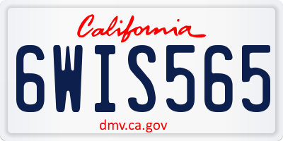 CA license plate 6WIS565
