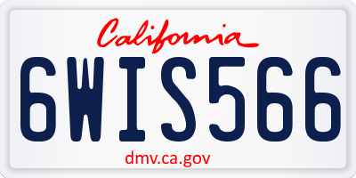 CA license plate 6WIS566