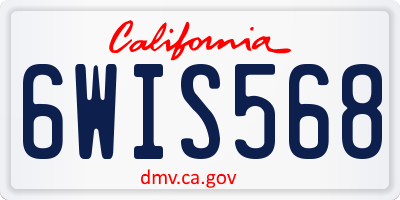 CA license plate 6WIS568
