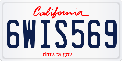 CA license plate 6WIS569
