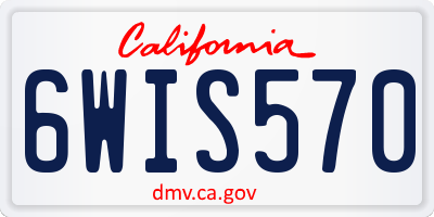 CA license plate 6WIS570