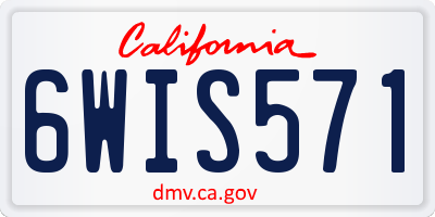 CA license plate 6WIS571