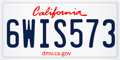 CA license plate 6WIS573