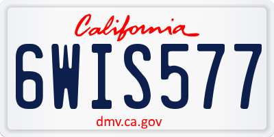 CA license plate 6WIS577