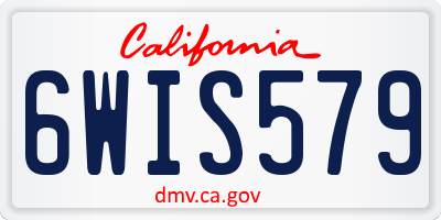 CA license plate 6WIS579