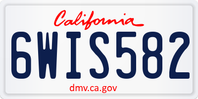 CA license plate 6WIS582