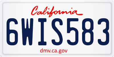 CA license plate 6WIS583