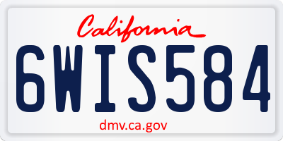 CA license plate 6WIS584