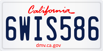 CA license plate 6WIS586