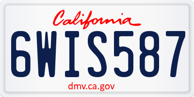 CA license plate 6WIS587