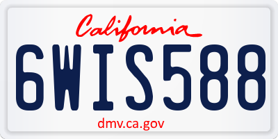 CA license plate 6WIS588