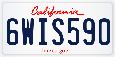 CA license plate 6WIS590
