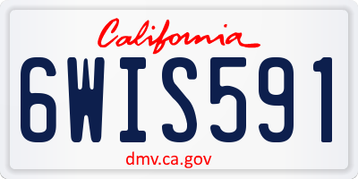 CA license plate 6WIS591
