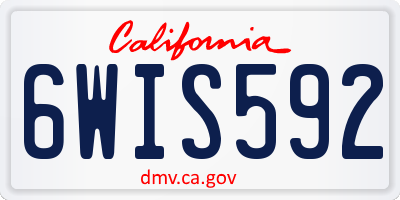 CA license plate 6WIS592
