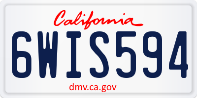 CA license plate 6WIS594