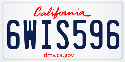 CA license plate 6WIS596