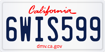 CA license plate 6WIS599