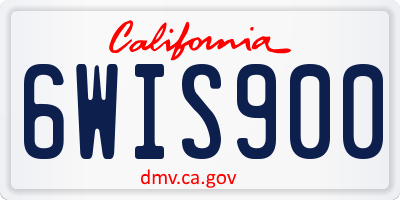 CA license plate 6WIS900